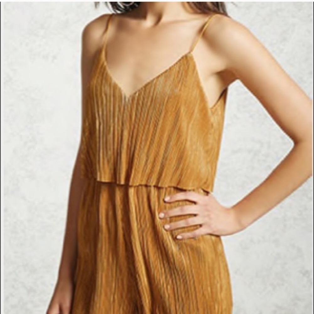 Metallic flounce layer romper